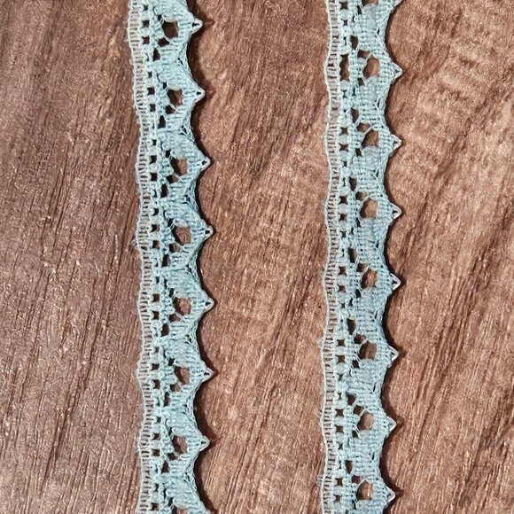 Aqua Blue/Green Scalloped Raschel Lace Edging Trim - 5/16" x 6 Yards - Picture 3 of 5